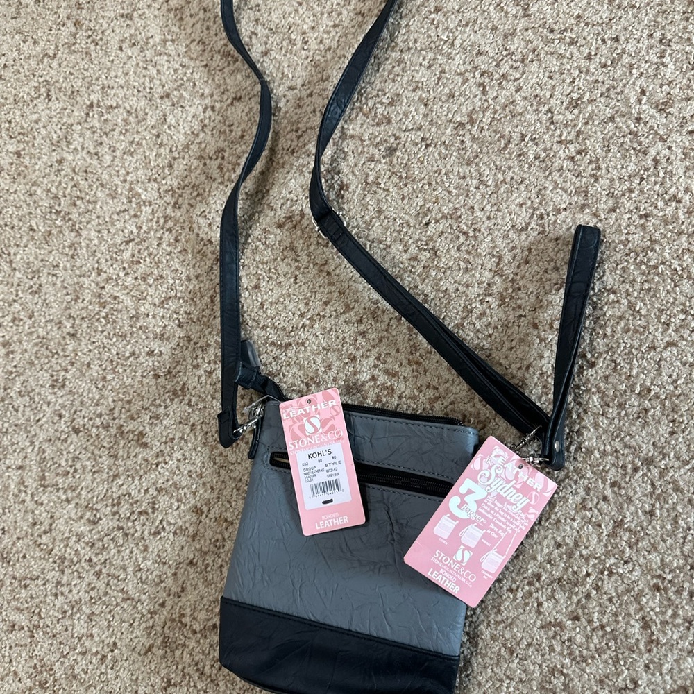 Stone & Co. Black and Gray Crossbody Bag